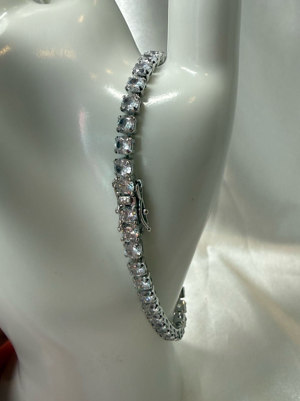 Silver Crystal Tennis Bracelet Sparkle Chic Classic Everyday